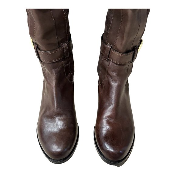 COLE HAAN NikeAir Leather Suede Buckle Knee High Boots Riding Western Size 7.5 B - Picture 10 of 11